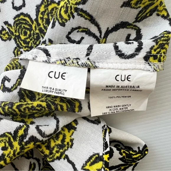 Cue Women’s Tank Top Floral White Yellow Office Relaxed Fit Size 6 (suit 8 also) - Picture 6 of 8